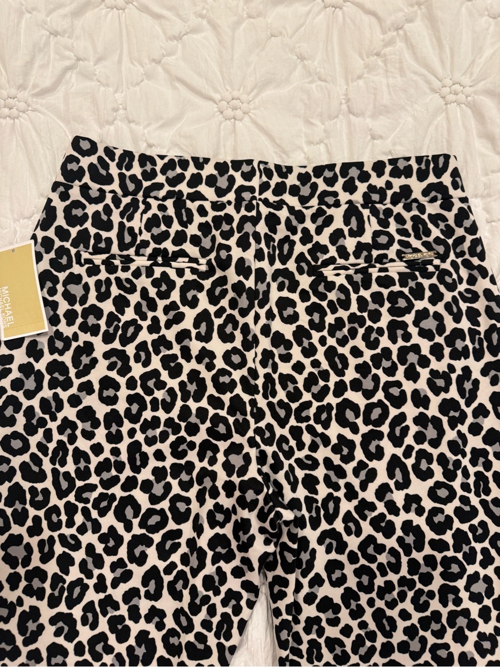 Michael Kors Women’s Leopard Print Dress Pants - Black and Cream - Picture 4 of 4